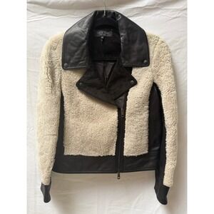 RAG & BONE BILLIE LEATHER & SHEARLING MOTO JACKET